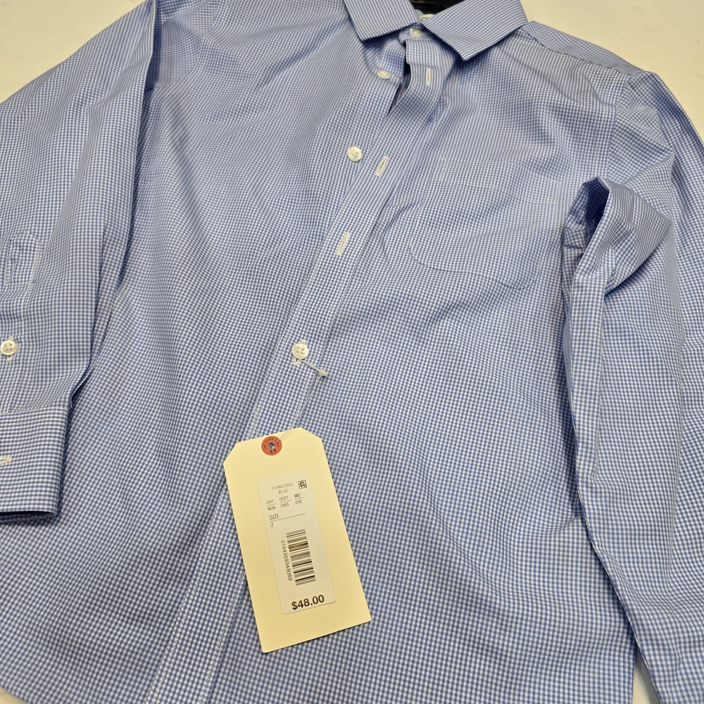 Boy's Blue Checkered Shirt
